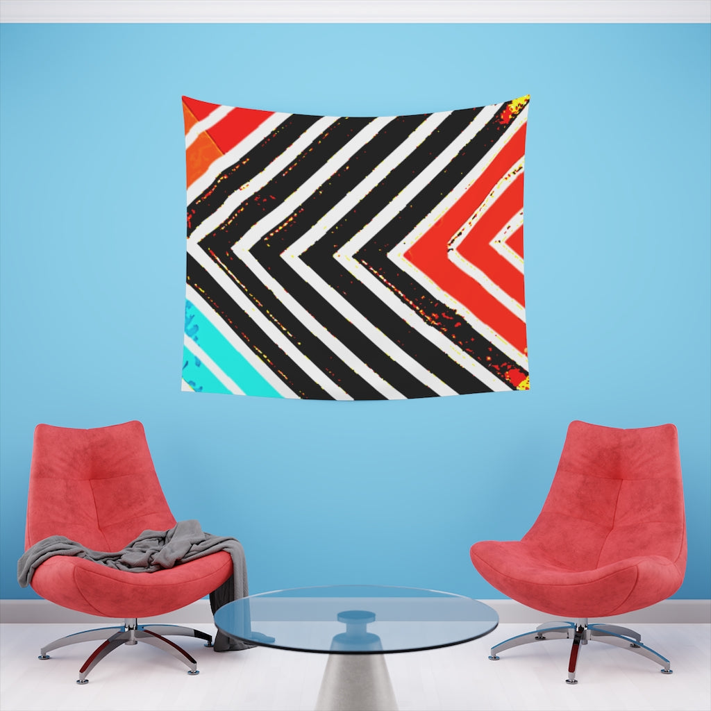 Abstract Stripped Printed Wall Tapestry