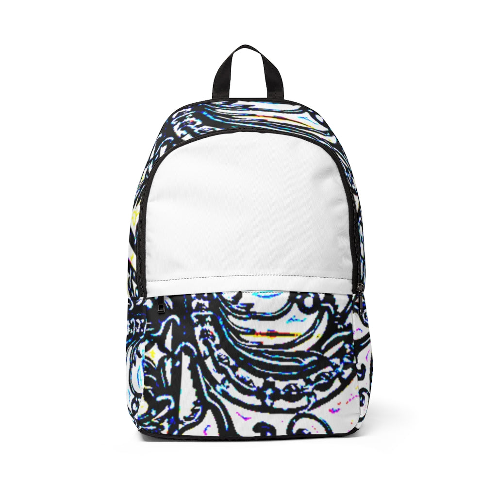 Faux Baroque Print Unisex Fabric Backpack