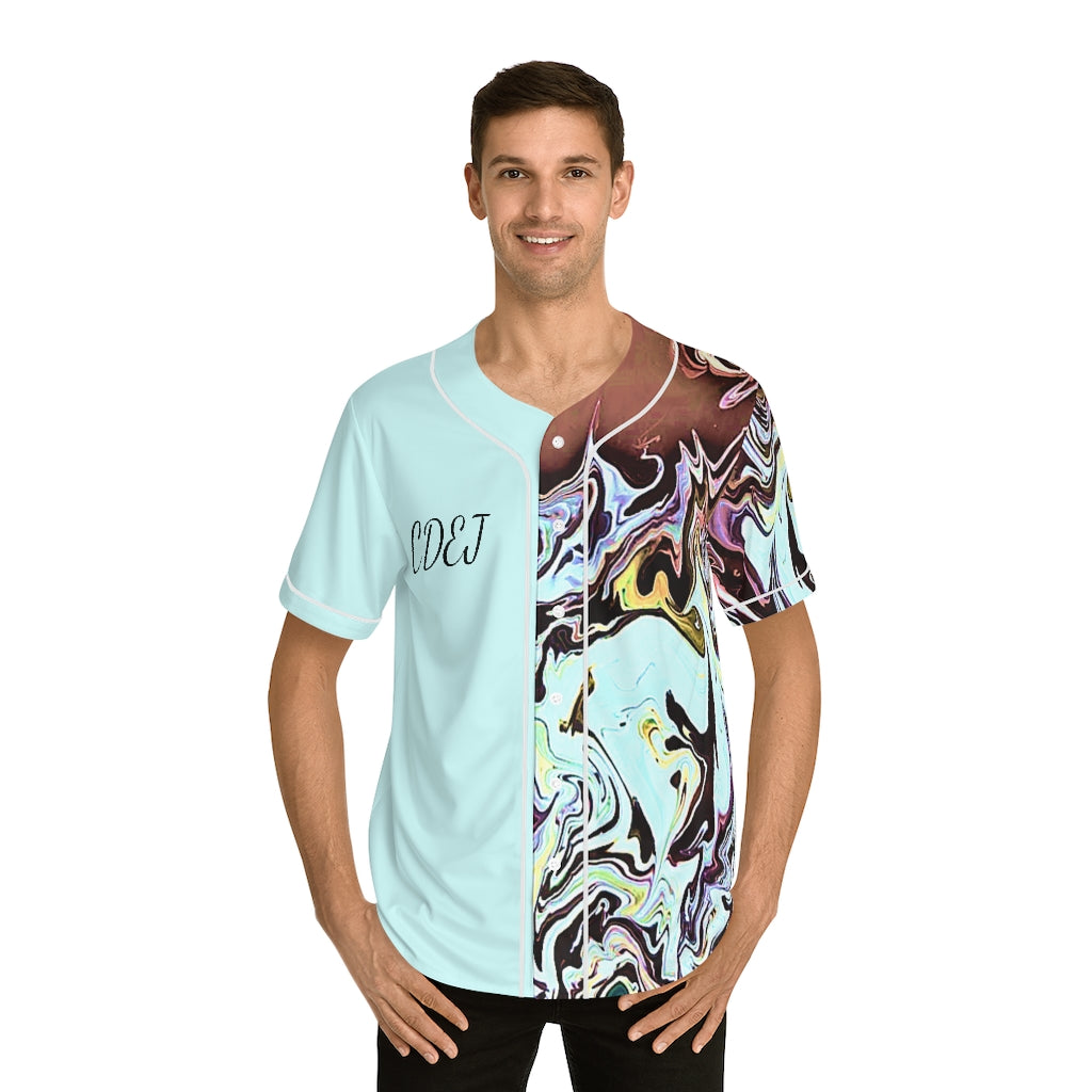 CDEJ Turquoise Marble Men's Baseball Jersey (AOP)