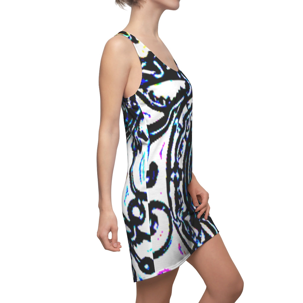 Faux Baroque Print Cut & Sew Racerback Dress