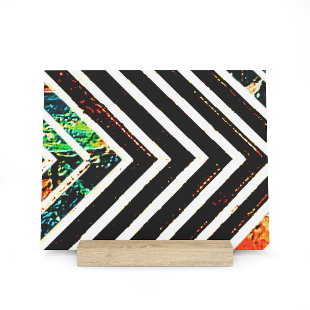 Multi-Colored Stripped Gallery Board with Stand