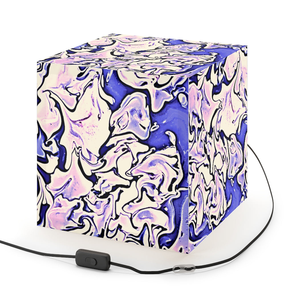 CDEJ Purple Marble Light Cube Lamp