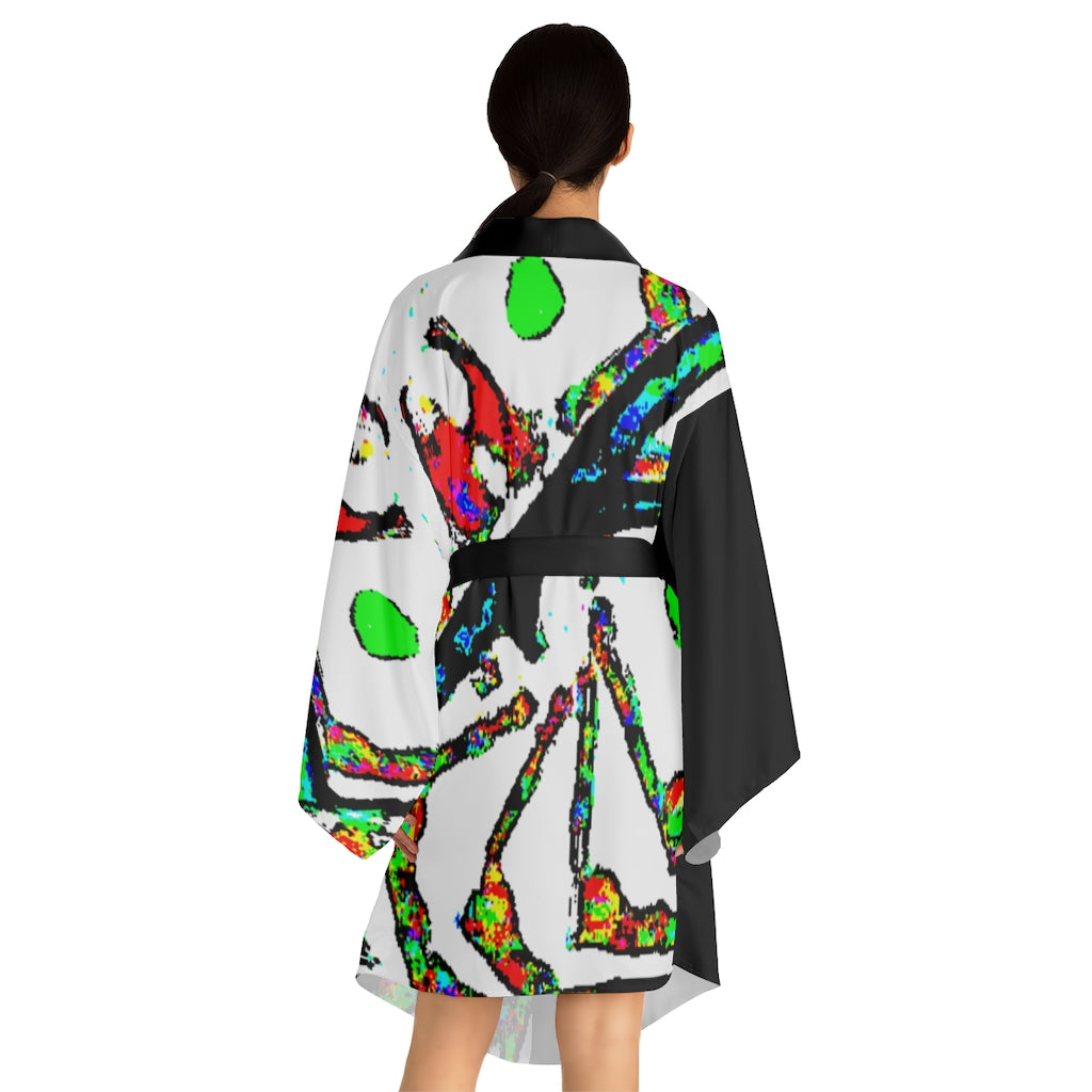 Painted Money Long Sleeve Kimono Robe