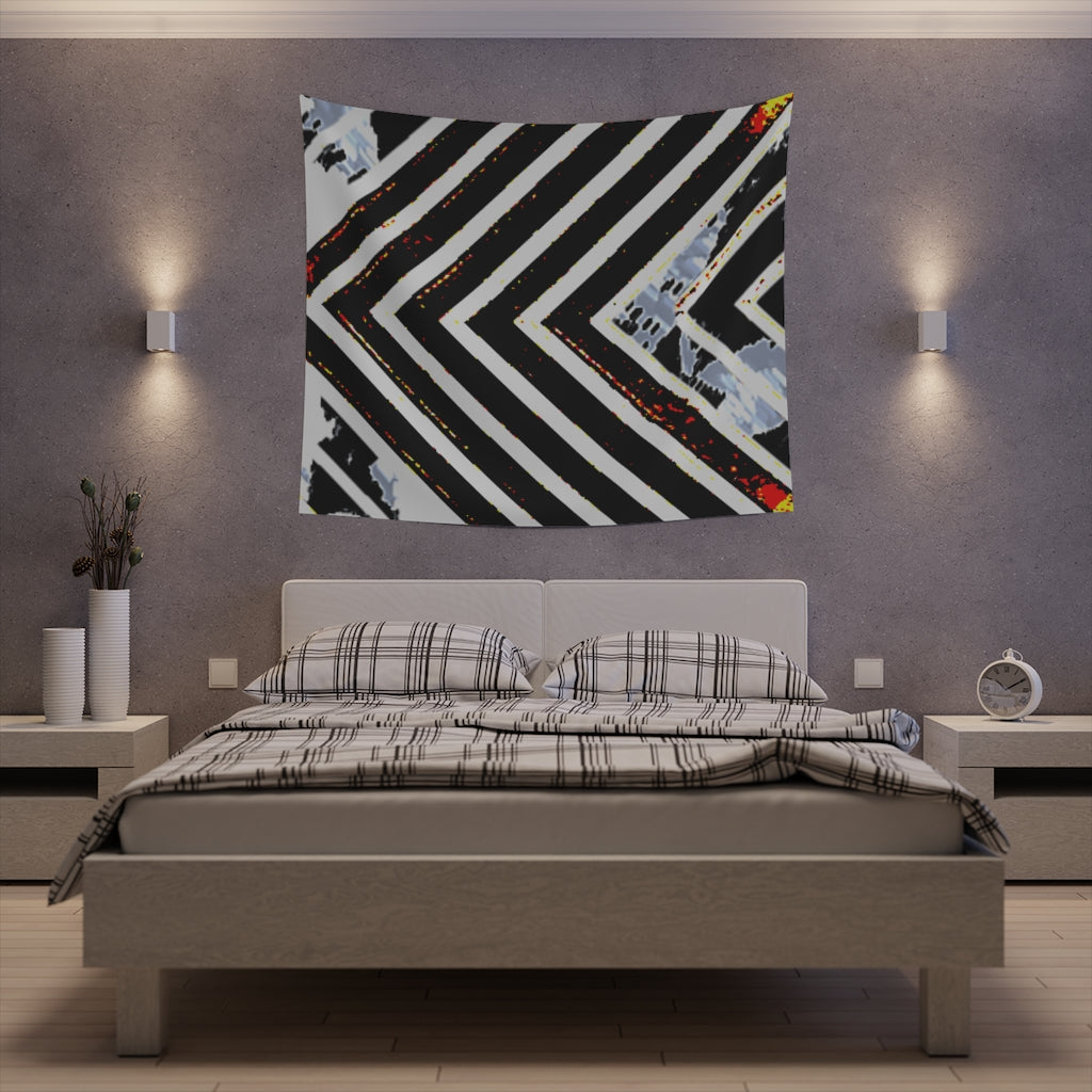 Stripped Printed Wall Tapestry