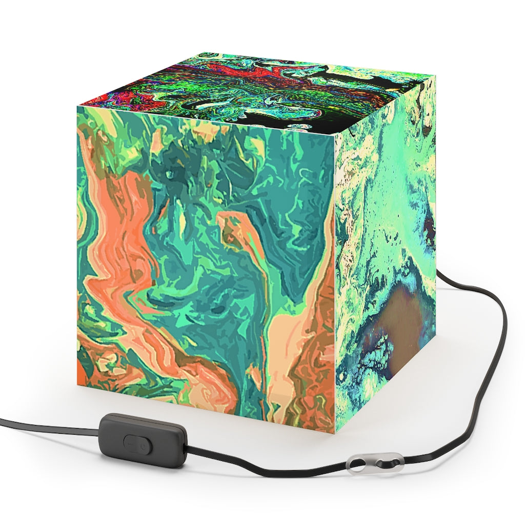 CDEJ Green Marble Light Cube Lamp