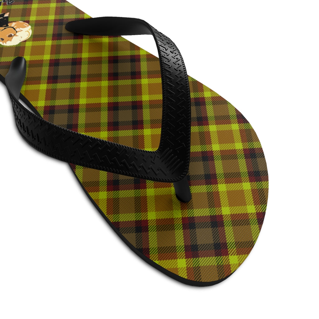 Branded Plad Unisex Flip-Flops