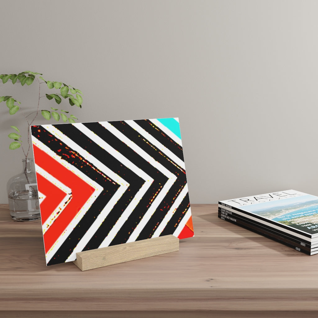 Abstract Stripped Gallery Board with Stand