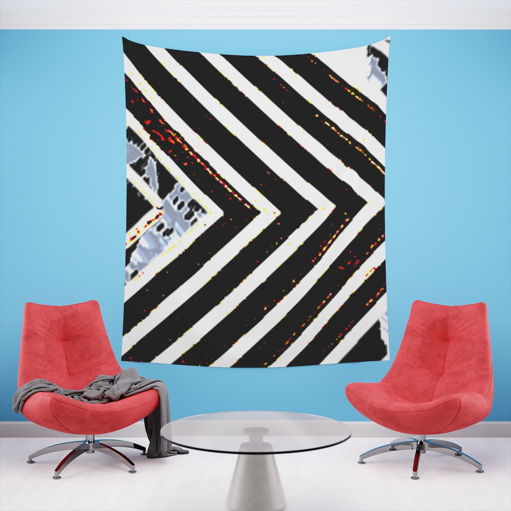 Stripped Printed Wall Tapestry