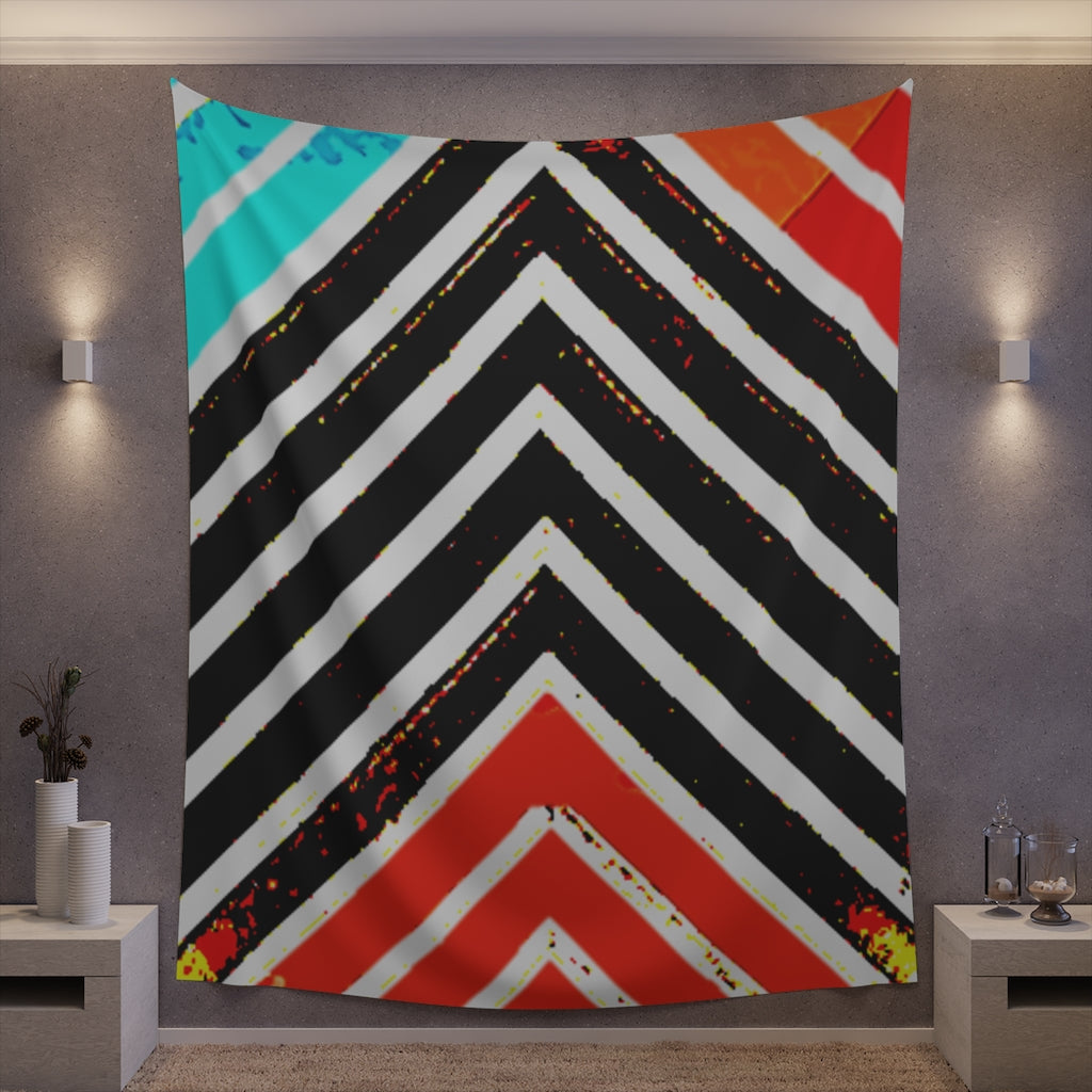 Abstract Stripped Printed Wall Tapestry