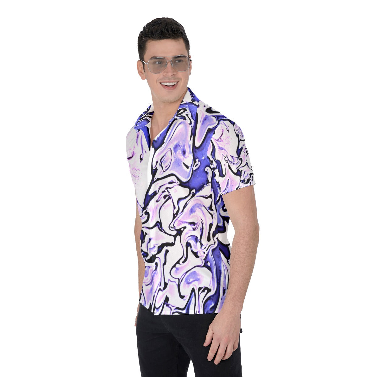 CDEJ Purple Marble Men's Shirt