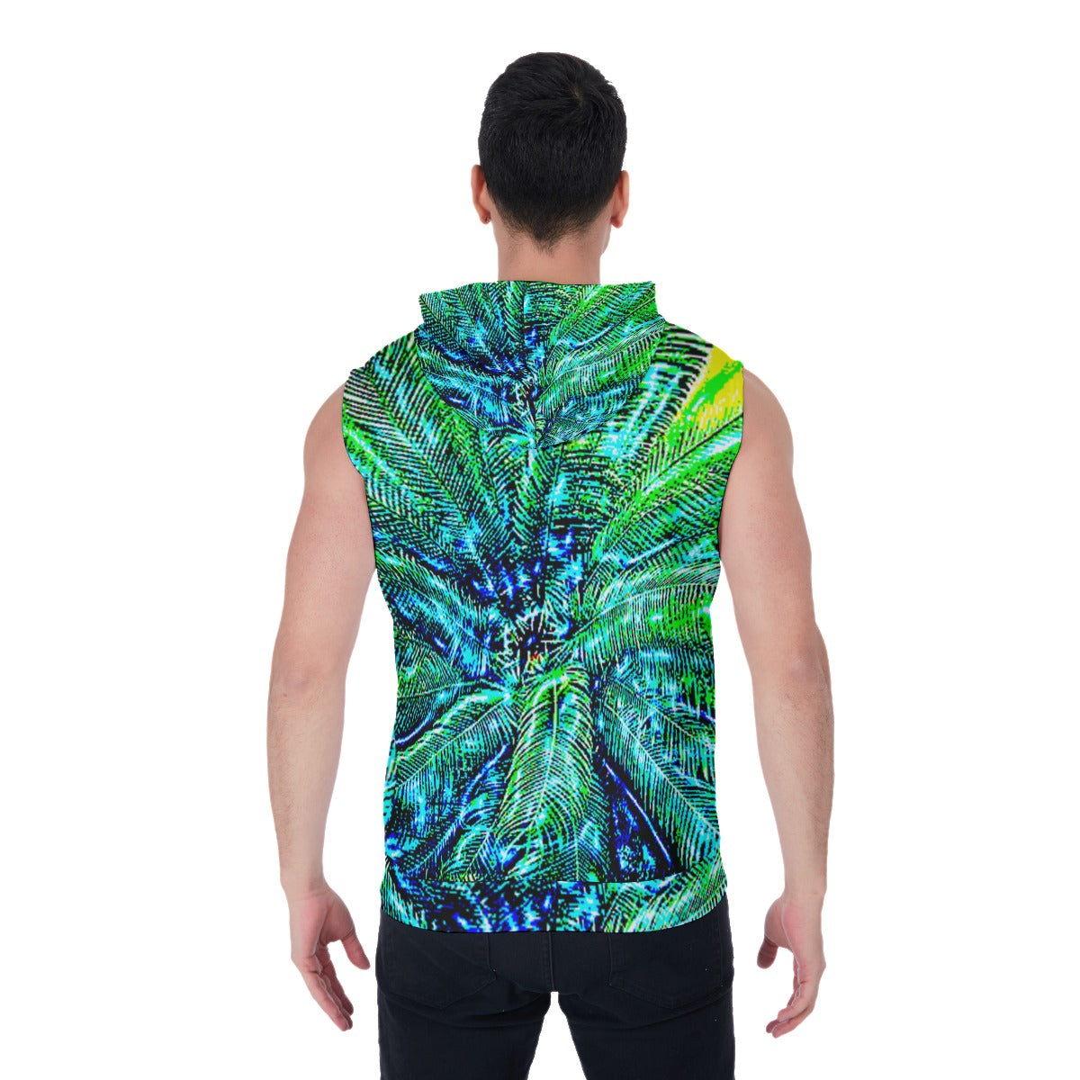 CDEJ OG Print Zipper-Up Sleeveless Hoodie