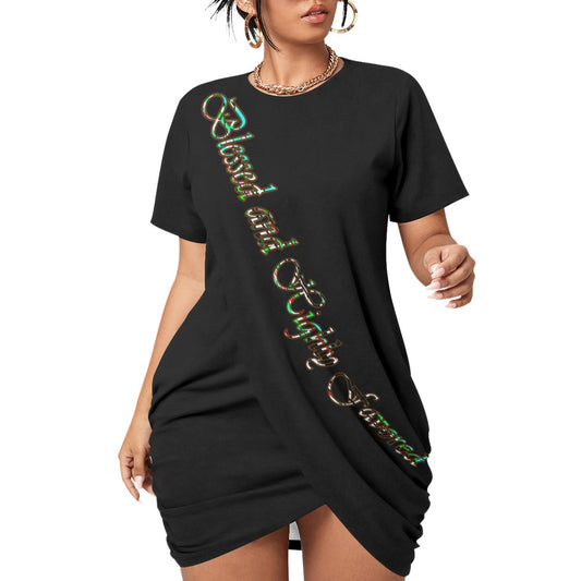 Graphic Blessed Plus Size Stacked Hem Dress