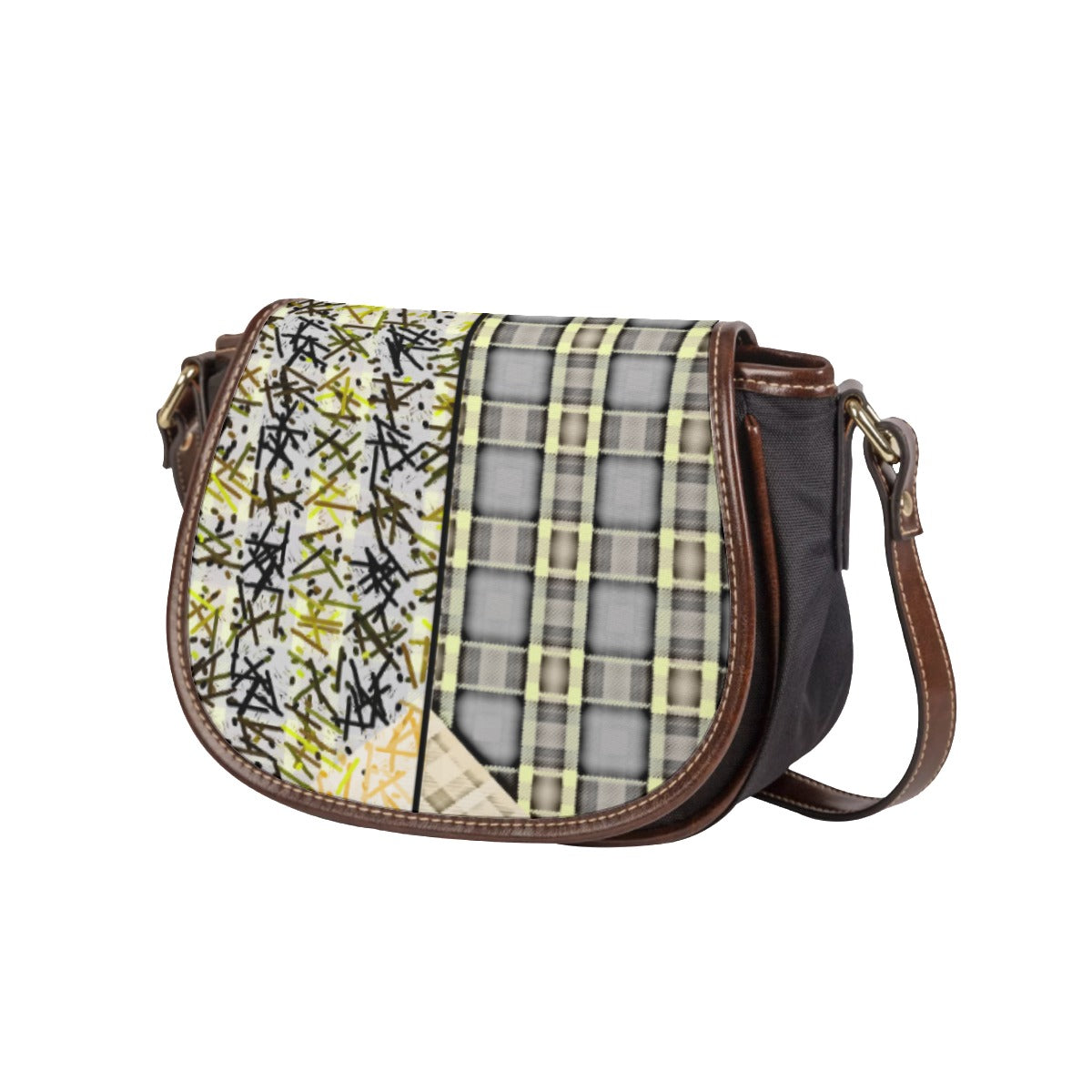 Patchwork Tambourin Bag With Single Strap