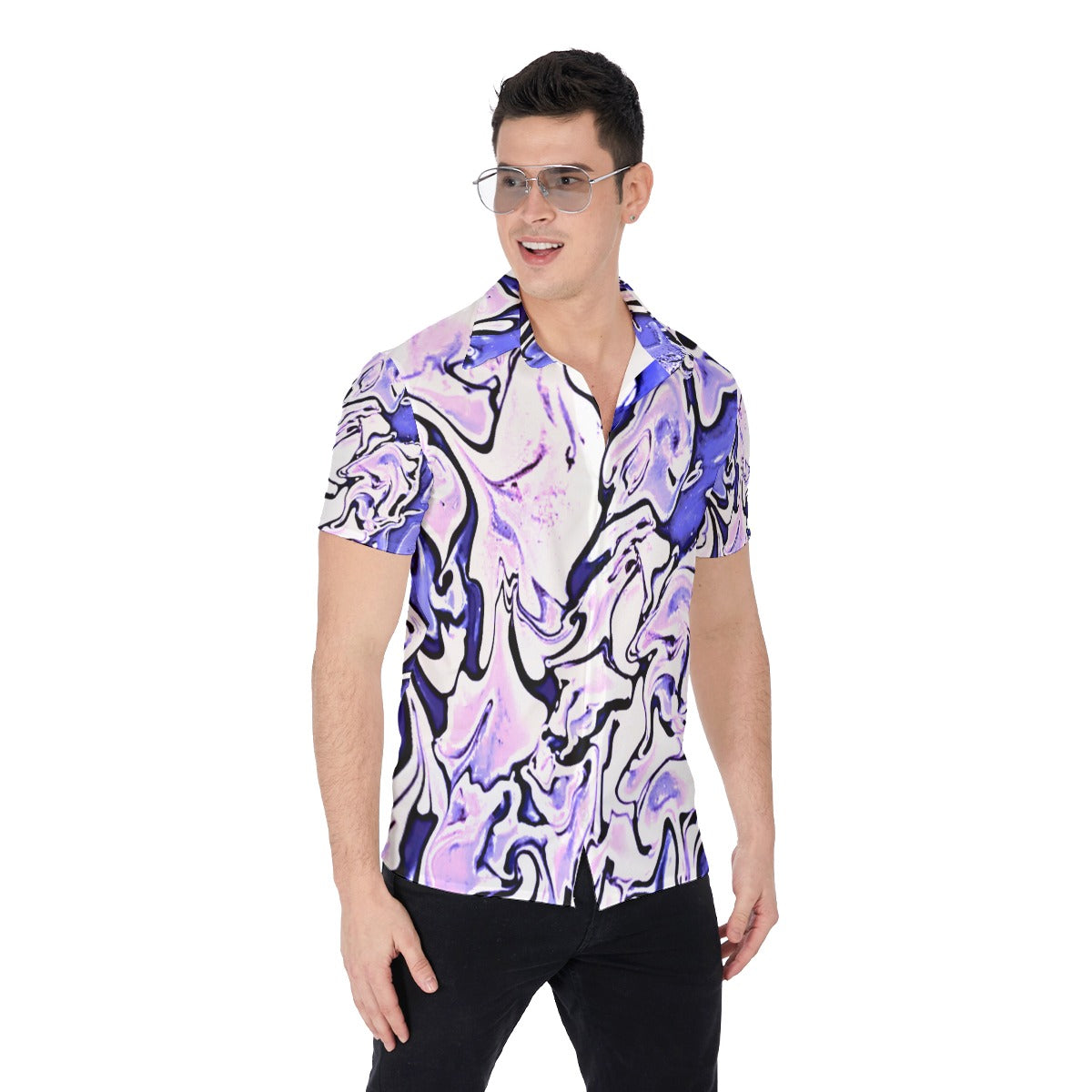 CDEJ Purple Marble Men's Shirt