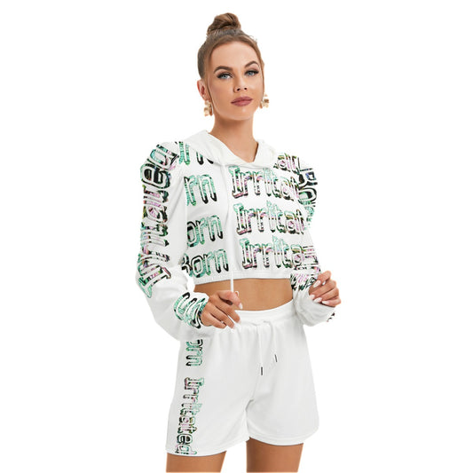 Graphic Born Irritated Shorts Set