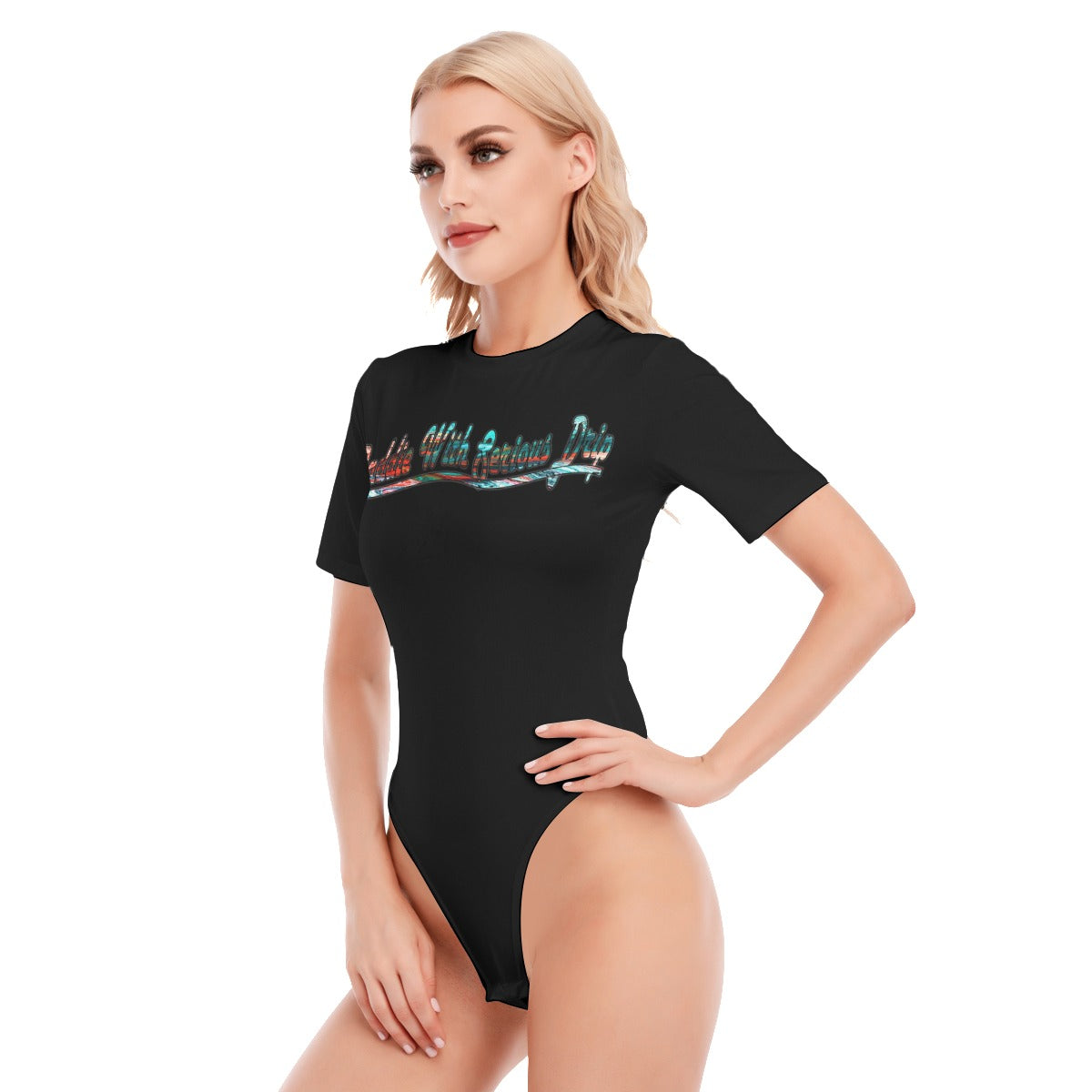 Graphic "Baddie" O-neck Short Sleeve Bodysuit