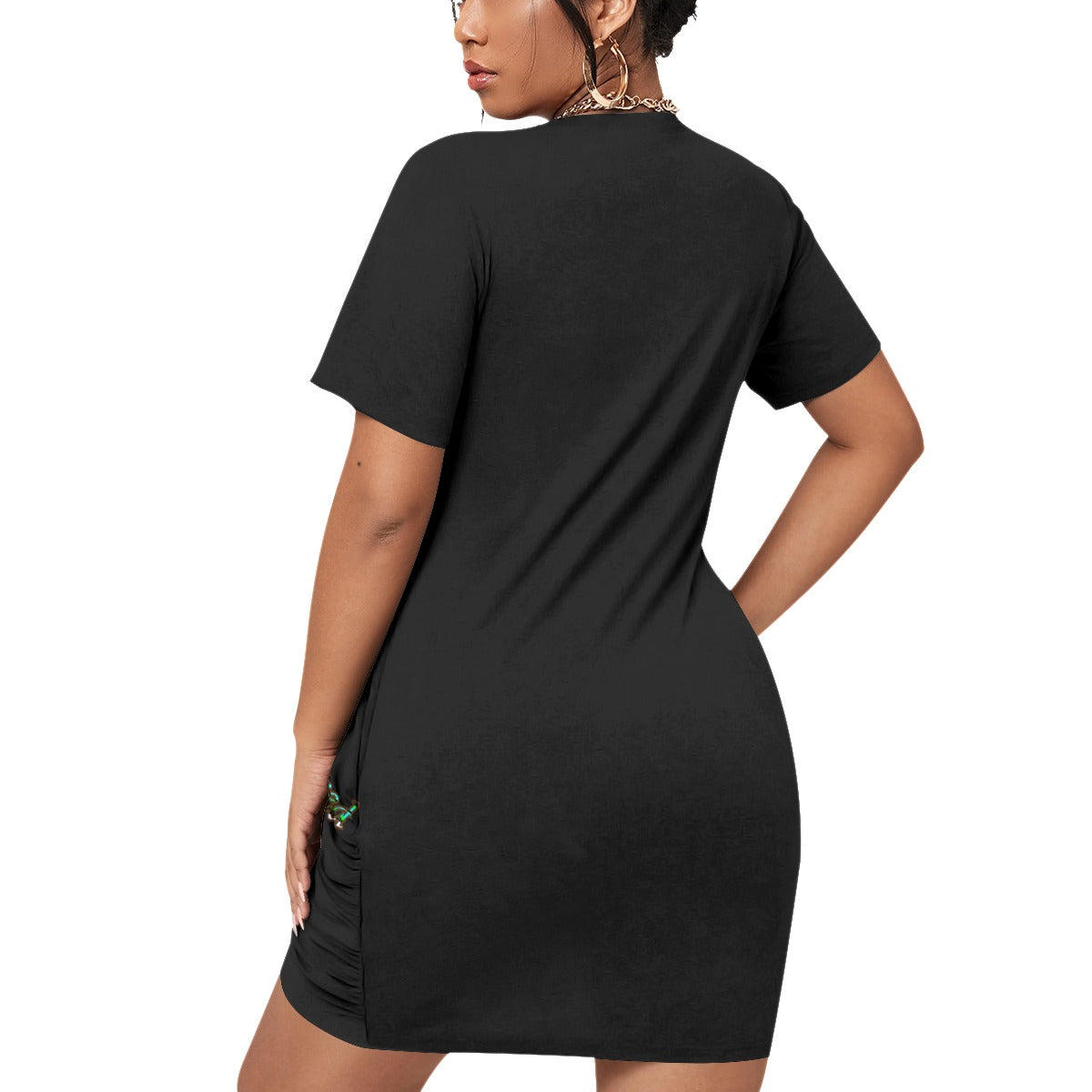 Graphic Blessed Plus Size Stacked Hem Dress