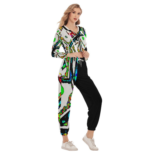 Painted Money Women's Crop Hoodie Sports Sets