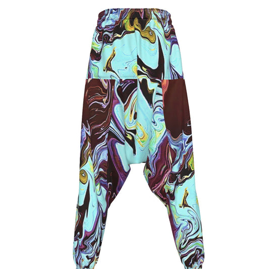 CDEJ Turquoise Marble Men's Loose Trousers