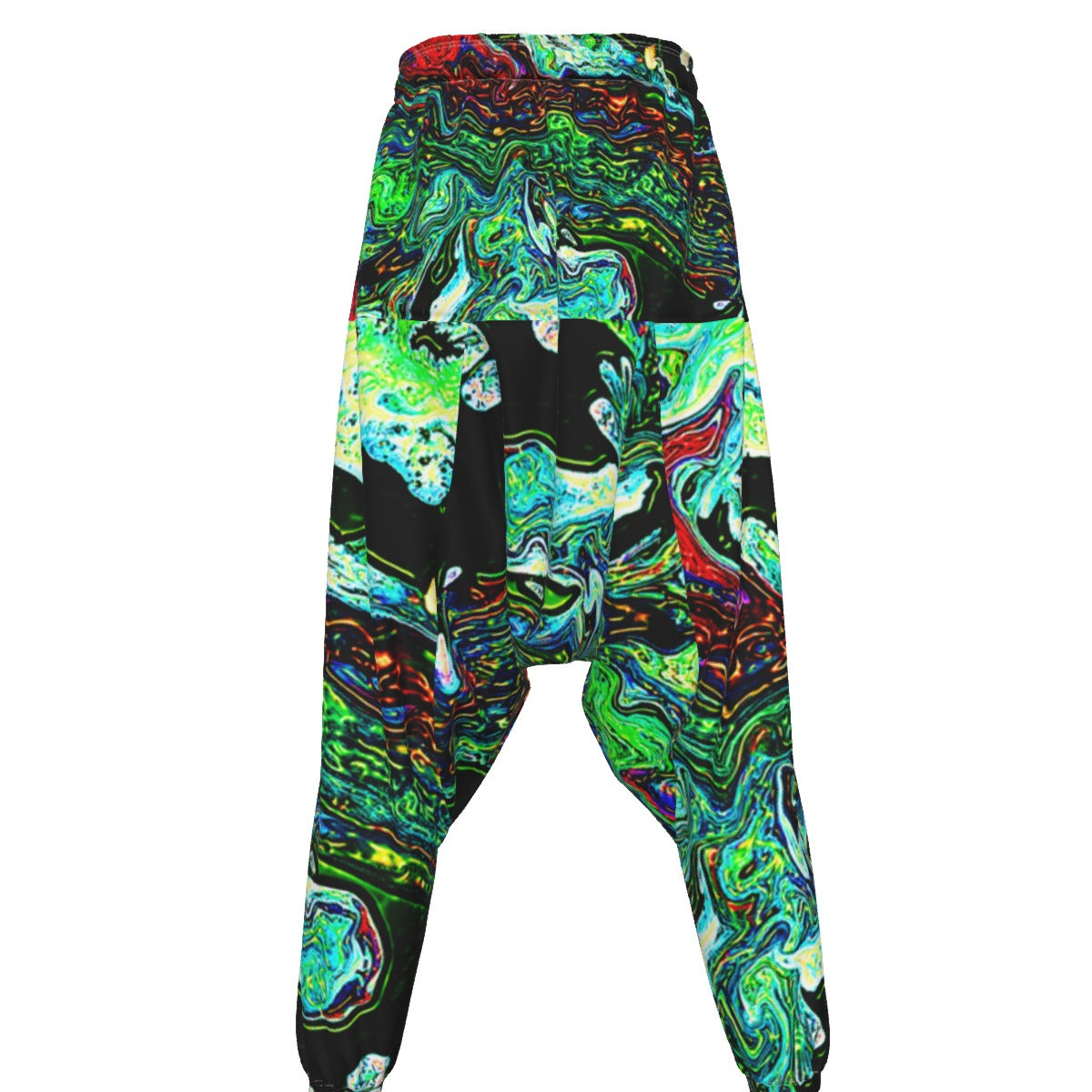 CDEJ Green Marble Men's Loose Trousers