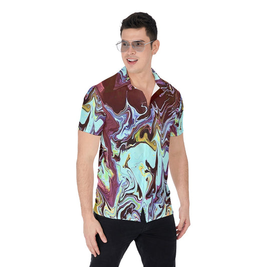 CDEJ Turquoise Marble Men's Shirt