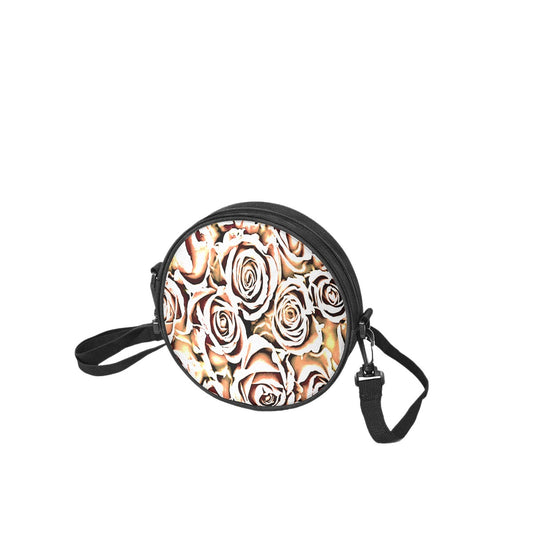 Yellow Rose Round Satchel Bags