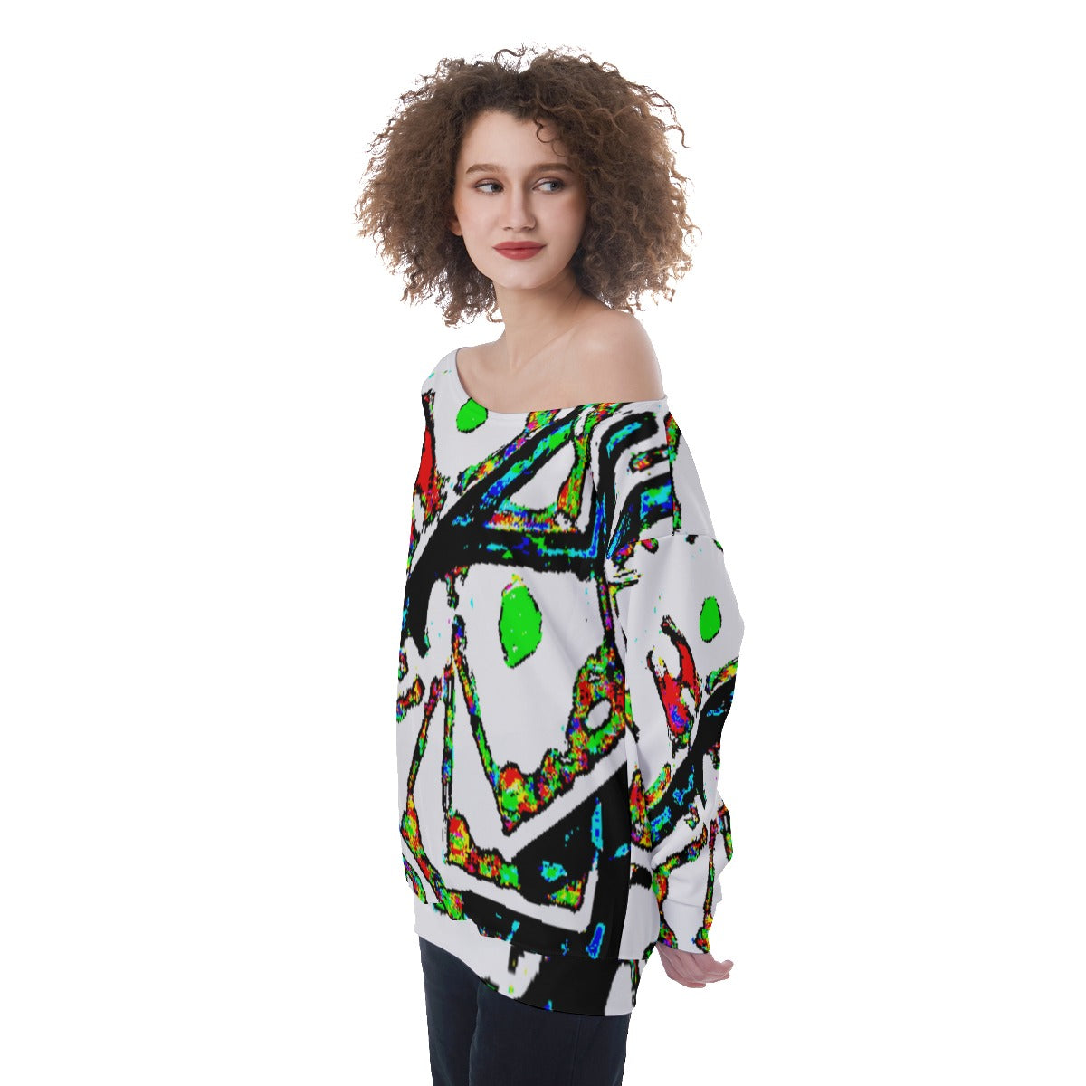 Painted Money Oversized Women's Off-Shoulder Sweatshirt