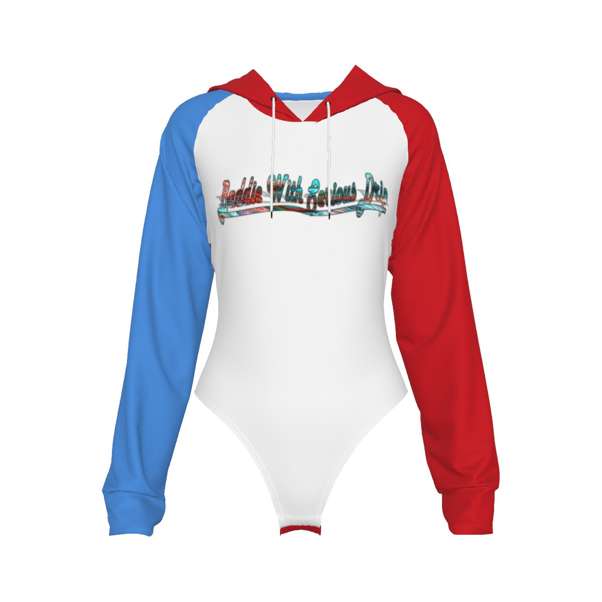 Graphic "Baddie" Color block Hooded Bodysuit