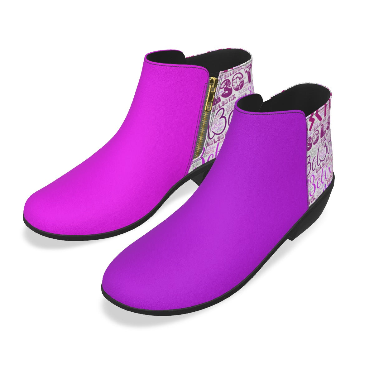 Mix Match Purple Branded Women's Boots