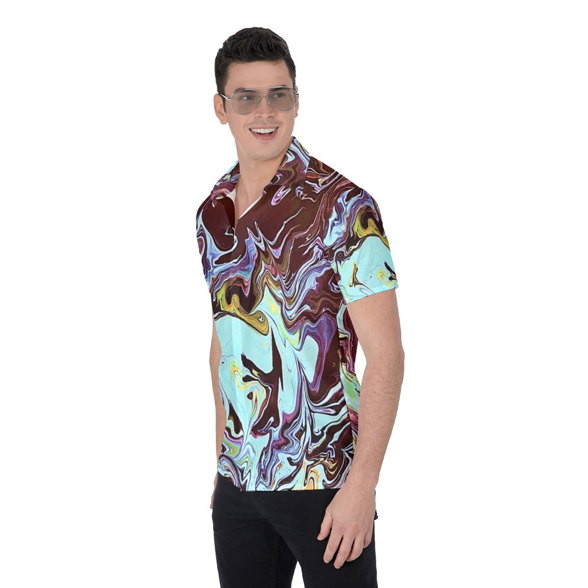 CDEJ Turquoise Marble Men's Shirt