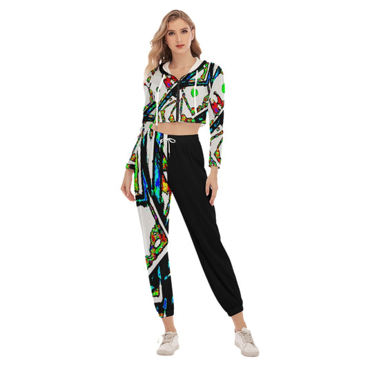 Painted Money Women's Crop Hoodie Sports Sets