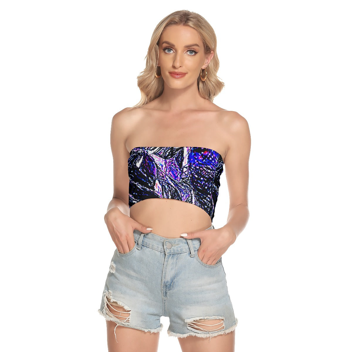 Purple Stencil Women's Tube Top