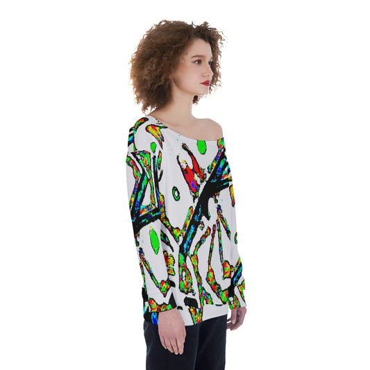 Painted Money Oversized Women's Off-Shoulder Sweatshirt