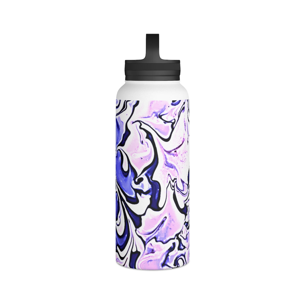 CDEJ Purple Marble Stainless Steel Water Bottle, Handle Lid