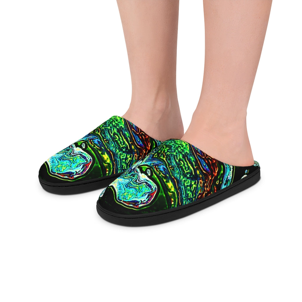 CDEJ Dark Green Marble Indoor Slippers