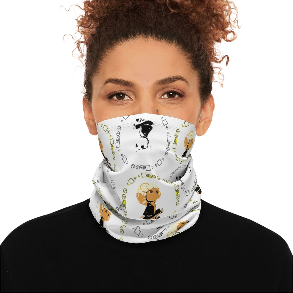 Logo Patterned Winter Neck Gaiter With Drawstring