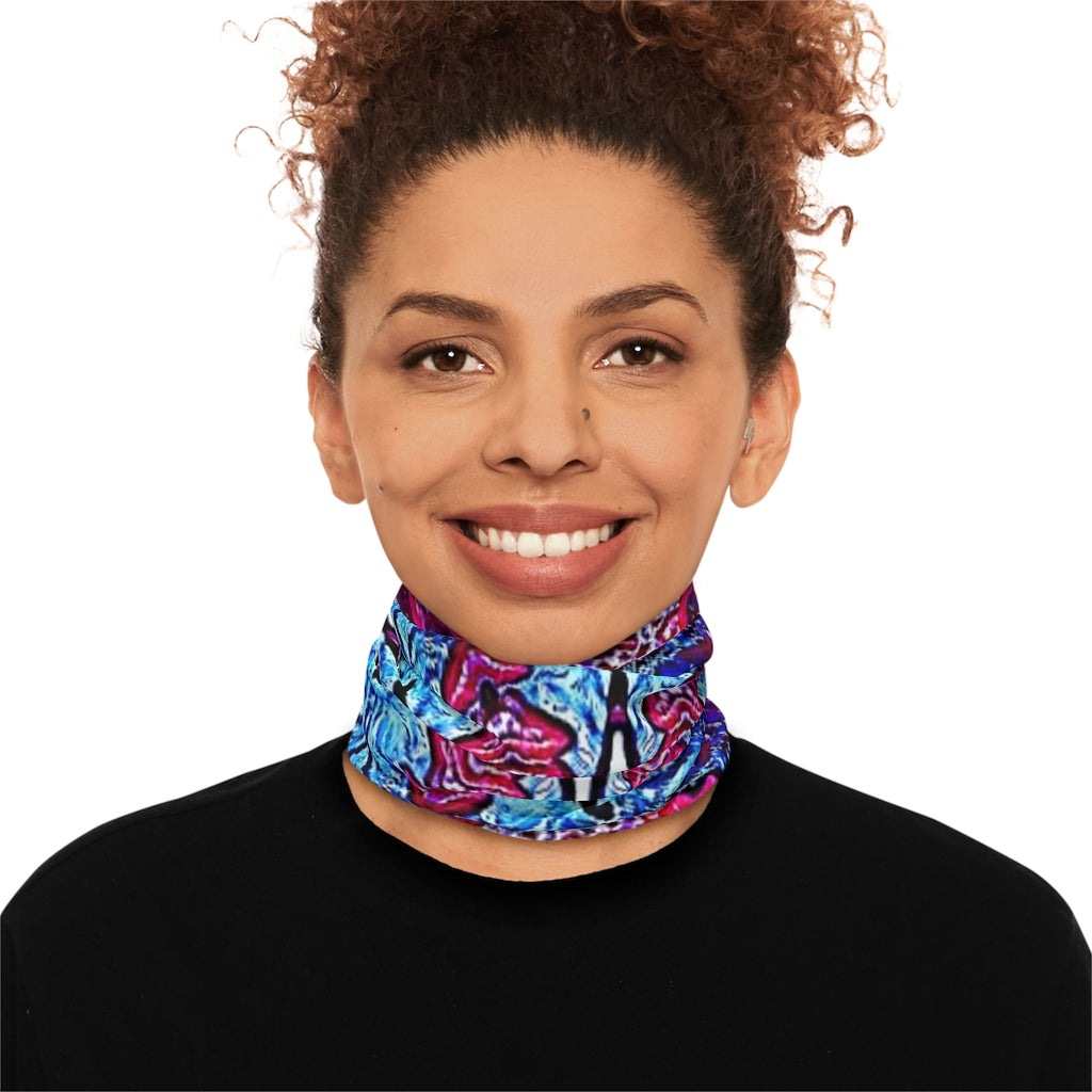 Multi-Colored Winter Neck Gaiter With Drawstring