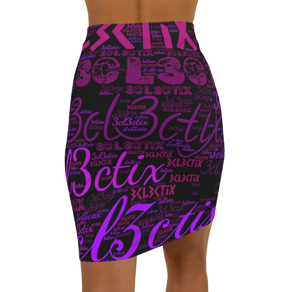 Black Branded Women's Mini Skirt