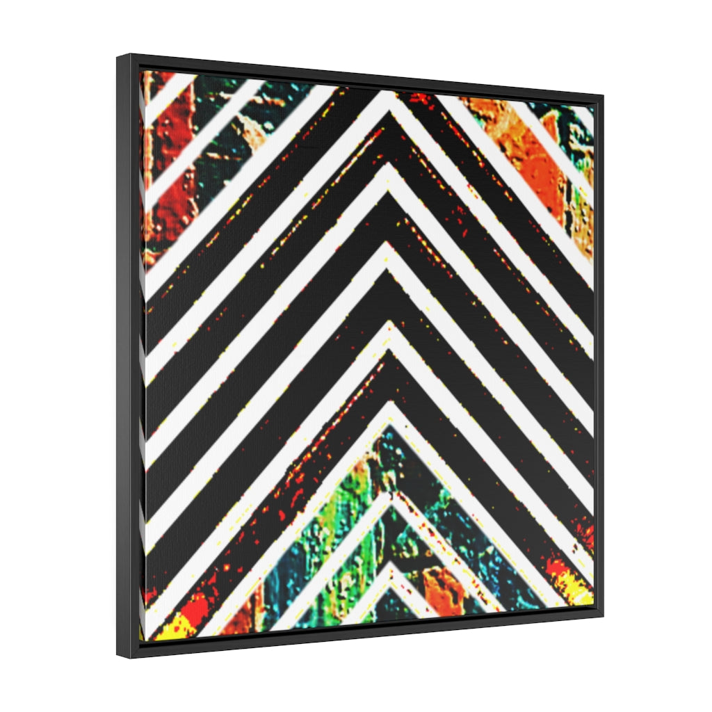 Multi-Colored Stripped Gallery Canvas Wraps, Square Frame