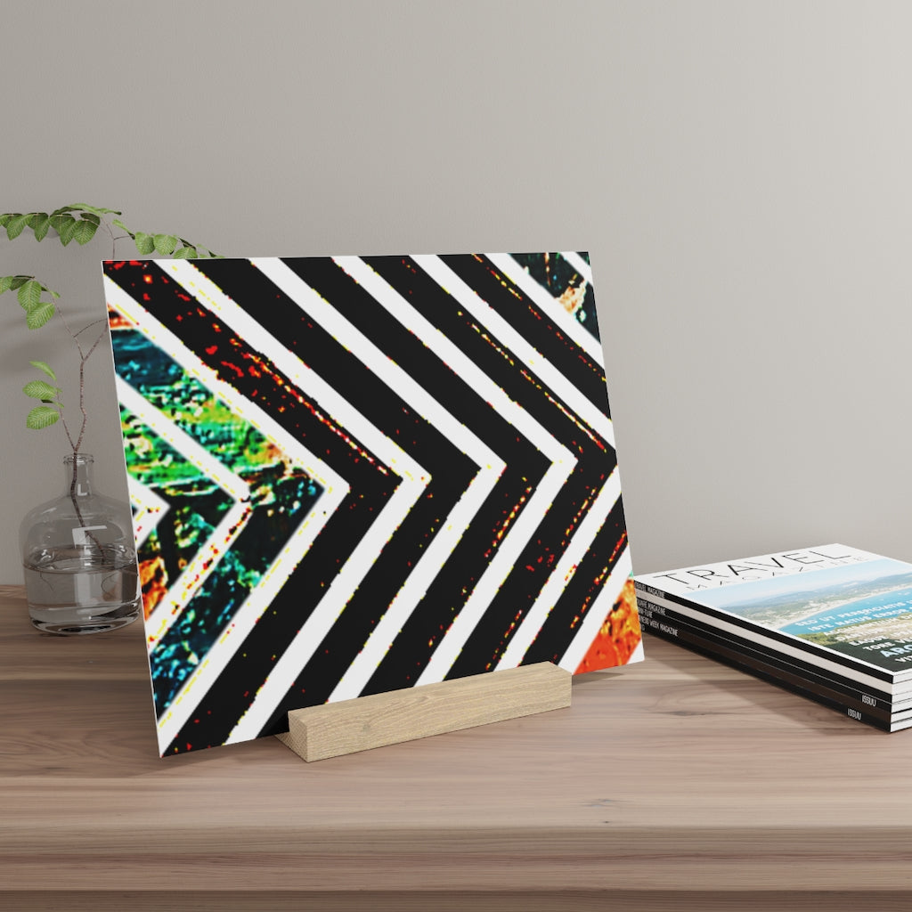 Multi-Colored Stripped Gallery Board with Stand