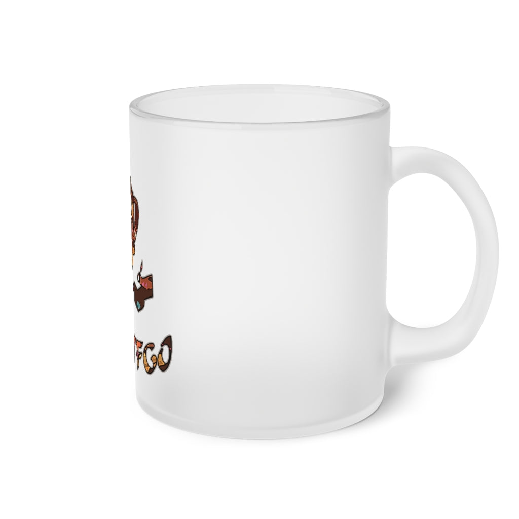 Graphic "Coffee" Frosted Glass Mug