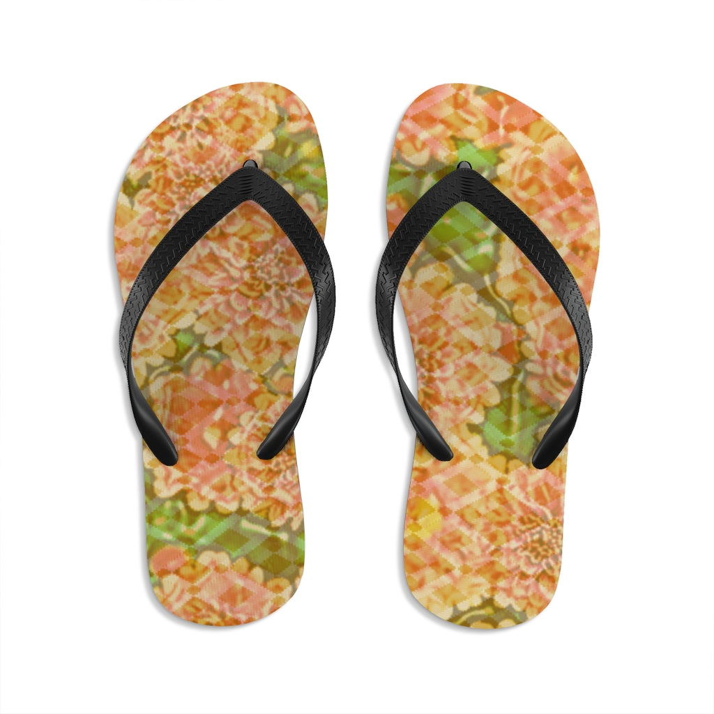 Faded Floral Unisex Flip-Flops