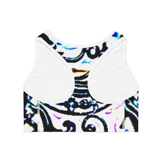 Faux Baroque Print Sports Bra (AOP)