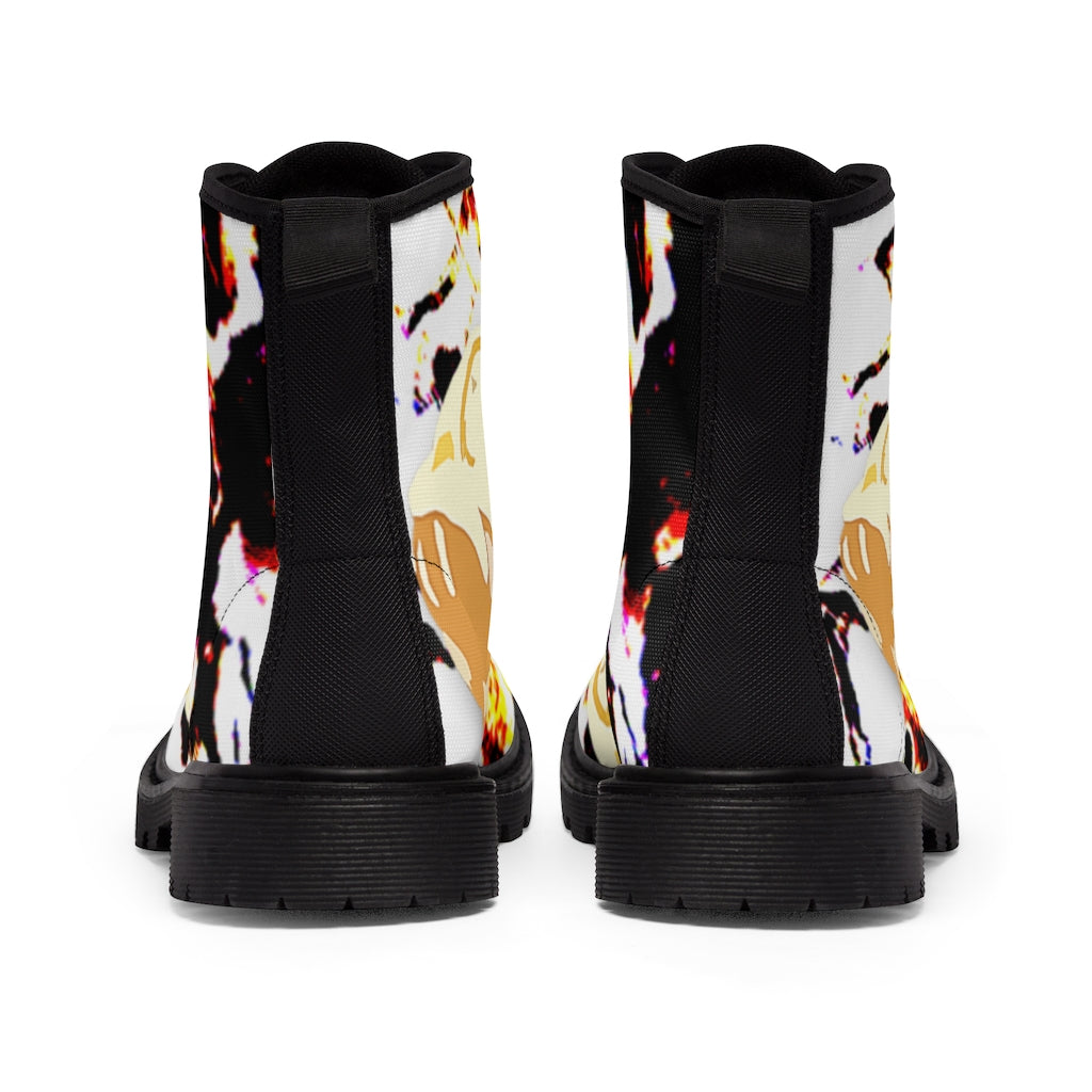 Branded Floral Men's Canvas Boots