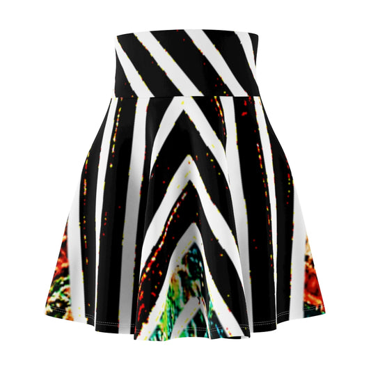 Combined Stripped Women's Skater Skirt