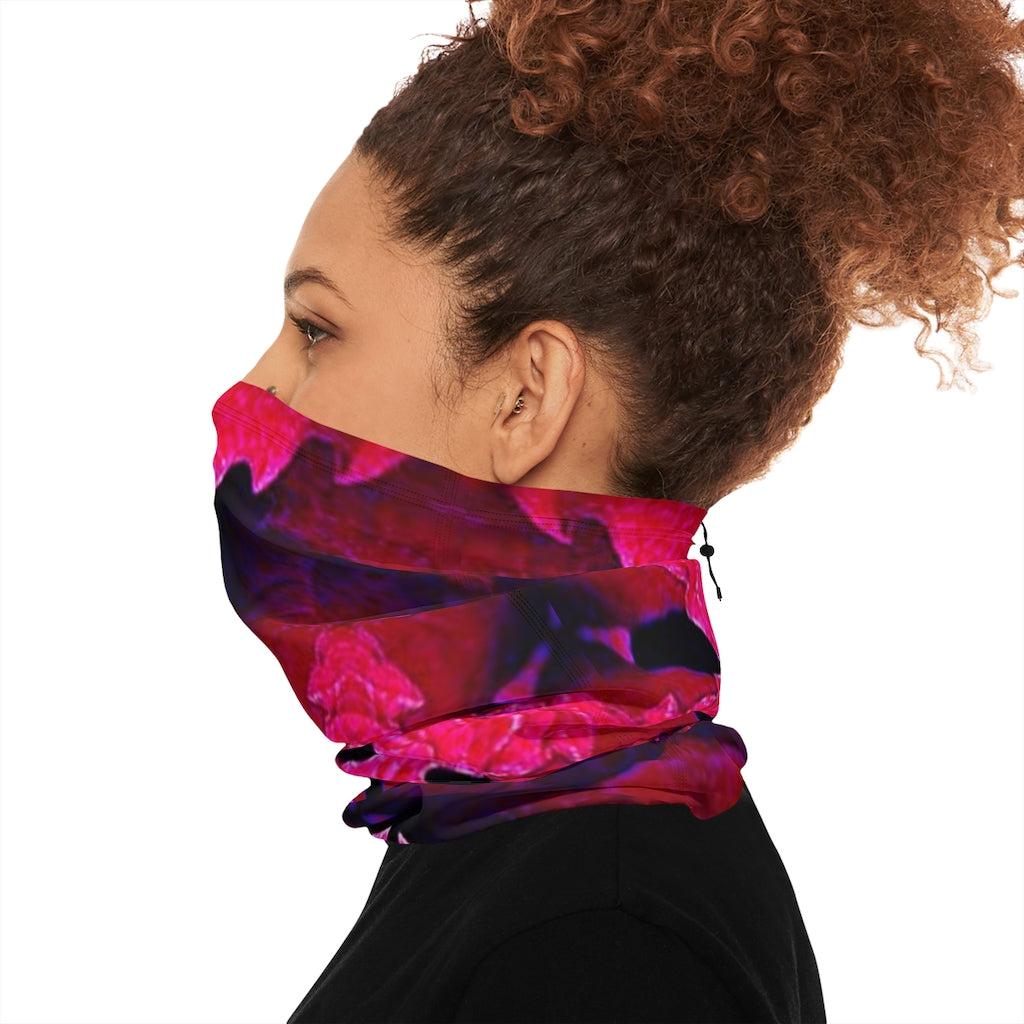 Red Winter Neck Gaiter With Drawstring