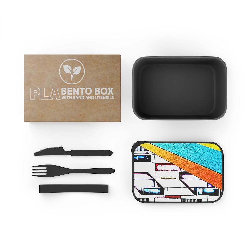 Abstract PLA Bento Box with Band and Utensils