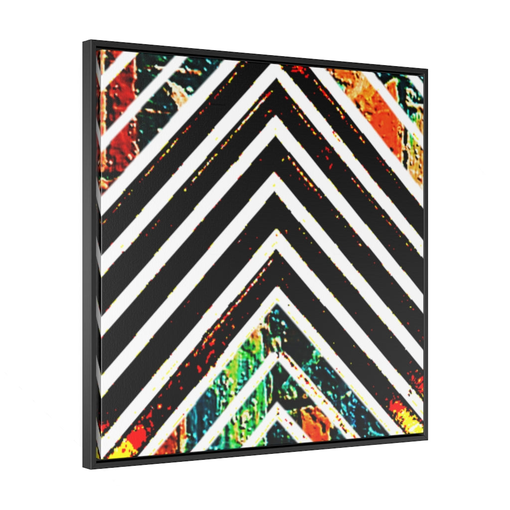 Multi-Colored Stripped Gallery Canvas Wraps, Square Frame