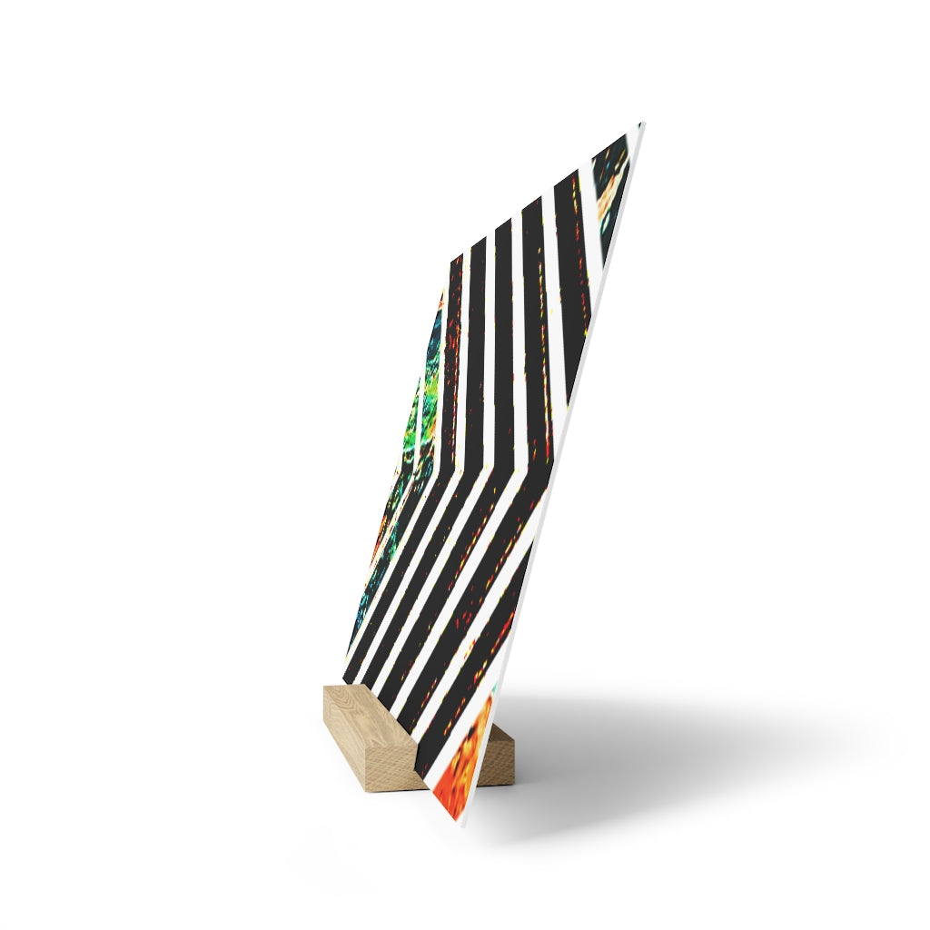 Multi-Colored Stripped Gallery Board with Stand