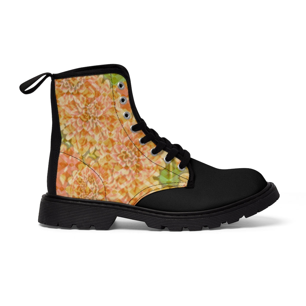 Faded Branded Floral Men's Canvas Boots